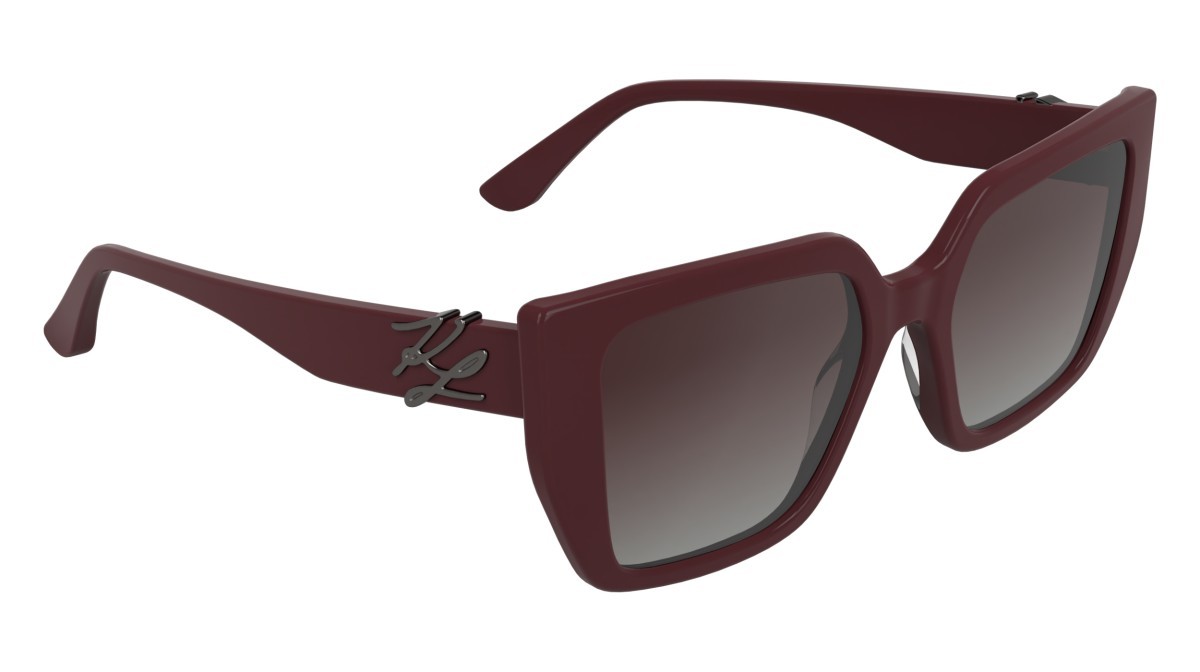 Sunglasses Karl Lagerfeld KL6221S (602) color wine shape cat eye lenses double gradient wine/grey