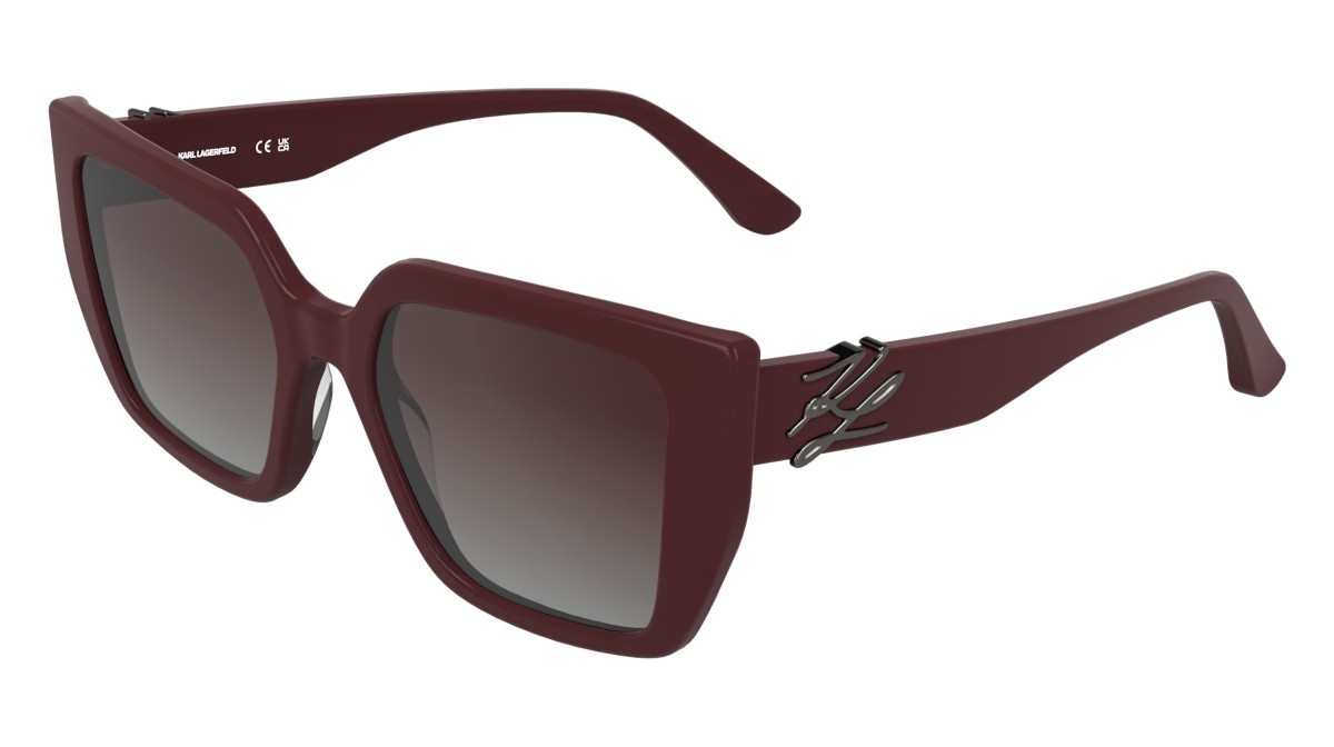 Sunglasses Karl Lagerfeld KL6221S (602) color wine shape cat eye lenses double gradient wine/grey