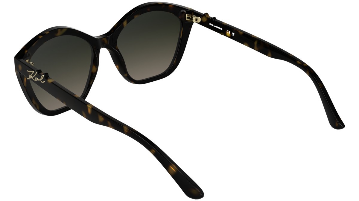 Occhiali da sole Karl Lagerfeld KL6222S (242) colore dark tortoise forma cat eye lenti gradient brown