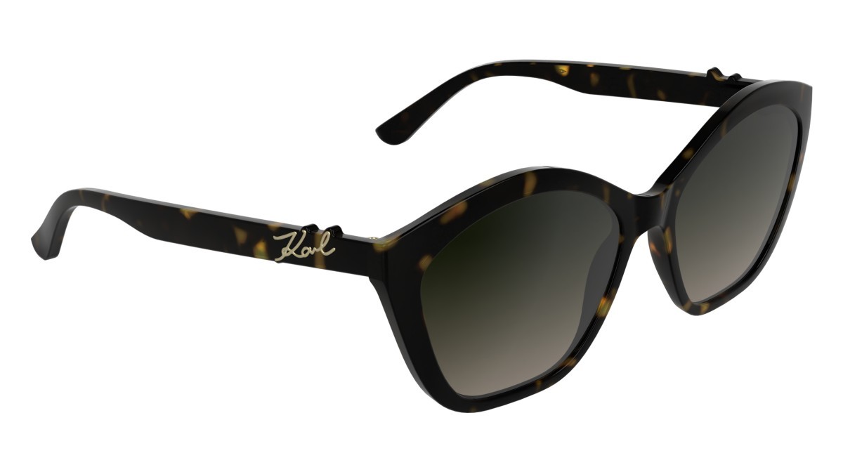 Occhiali da sole Karl Lagerfeld KL6222S (242) colore dark tortoise forma cat eye lenti gradient brown