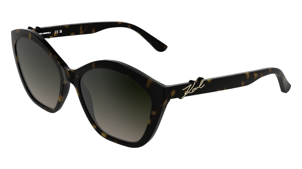 Occhiali da sole Karl Lagerfeld KL6222S (242) colore dark tortoise forma cat eye lenti gradient brown