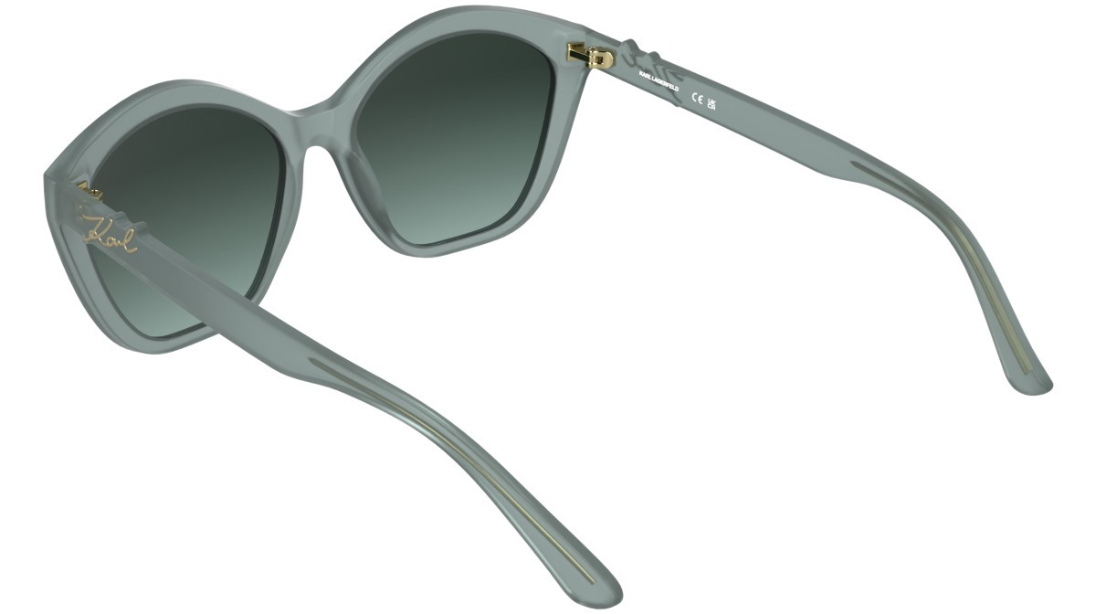 Occhiali da sole Karl Lagerfeld KL6222S (450) colore azure forma cat eye lenti gradient dark green/aqua