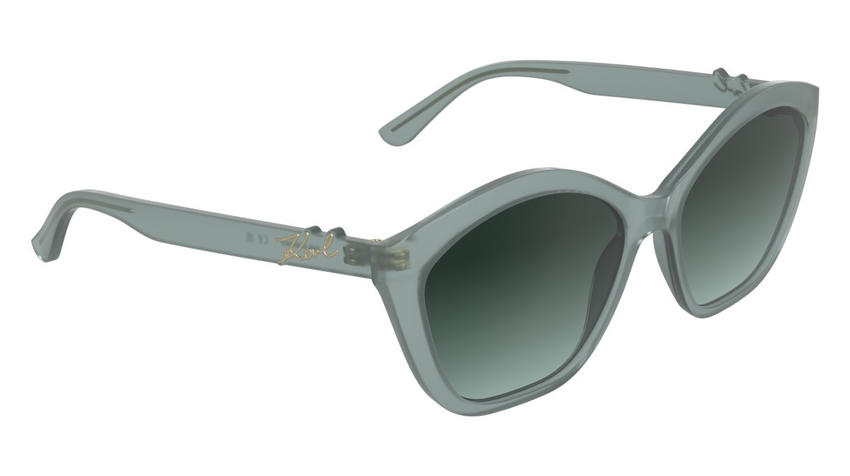 Occhiali da sole Karl Lagerfeld KL6222S (450) colore azure forma cat eye lenti gradient dark green/aqua