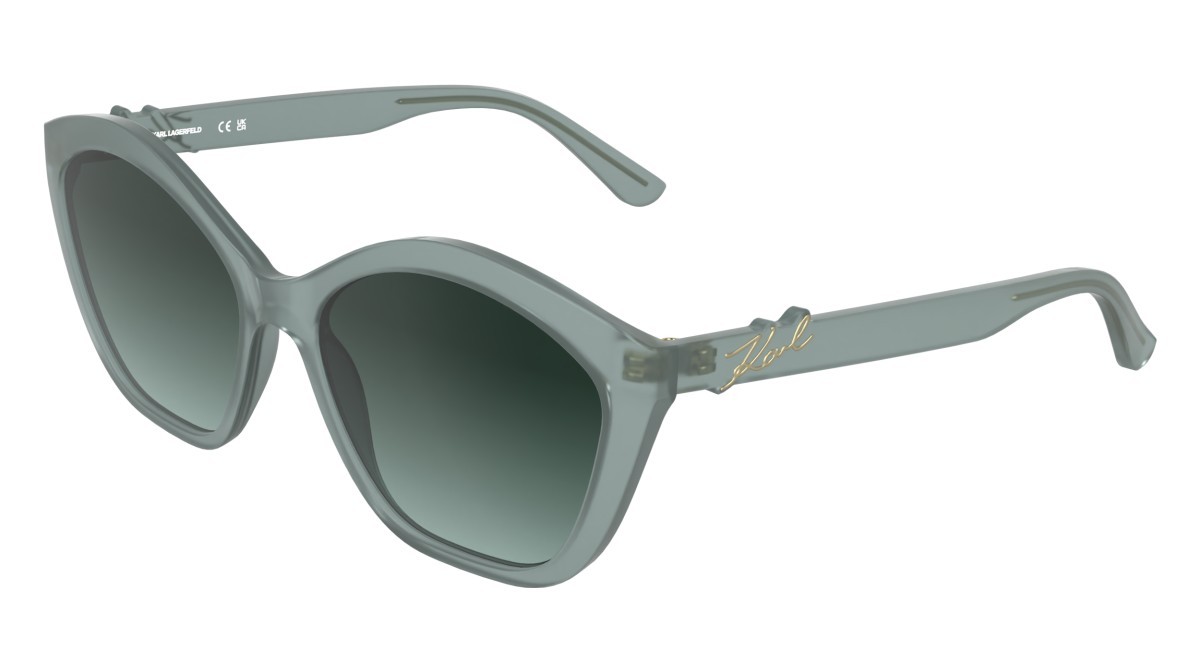 Occhiali da sole Karl Lagerfeld KL6222S (450) colore azure forma cat eye lenti gradient dark green/aqua