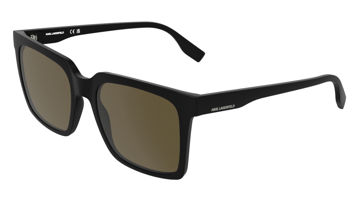 Occhiali da sole Karl Lagerfeld KL6224S (001) colore black forma rettangolare lenti solid brown