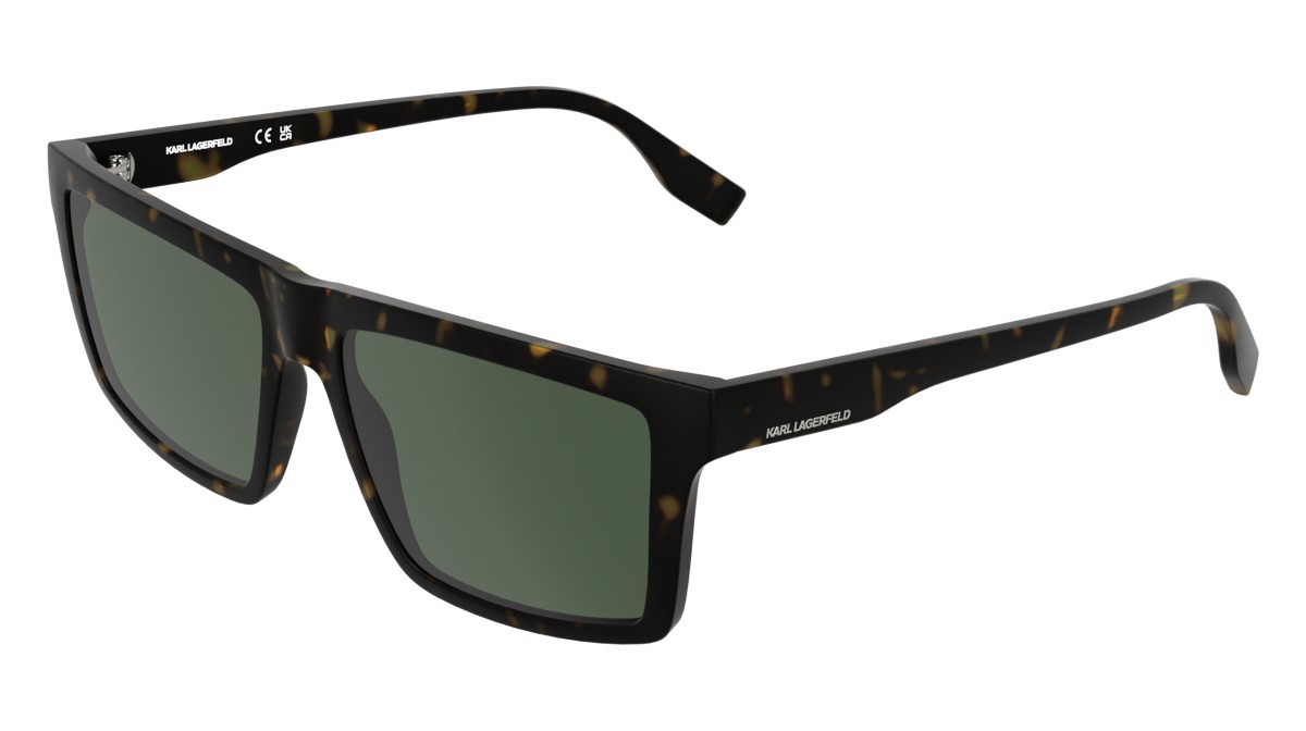Occhiali da sole Karl Lagerfeld KL6225S (242) colore dark tortoise matte forma rettangolare lenti solid green
