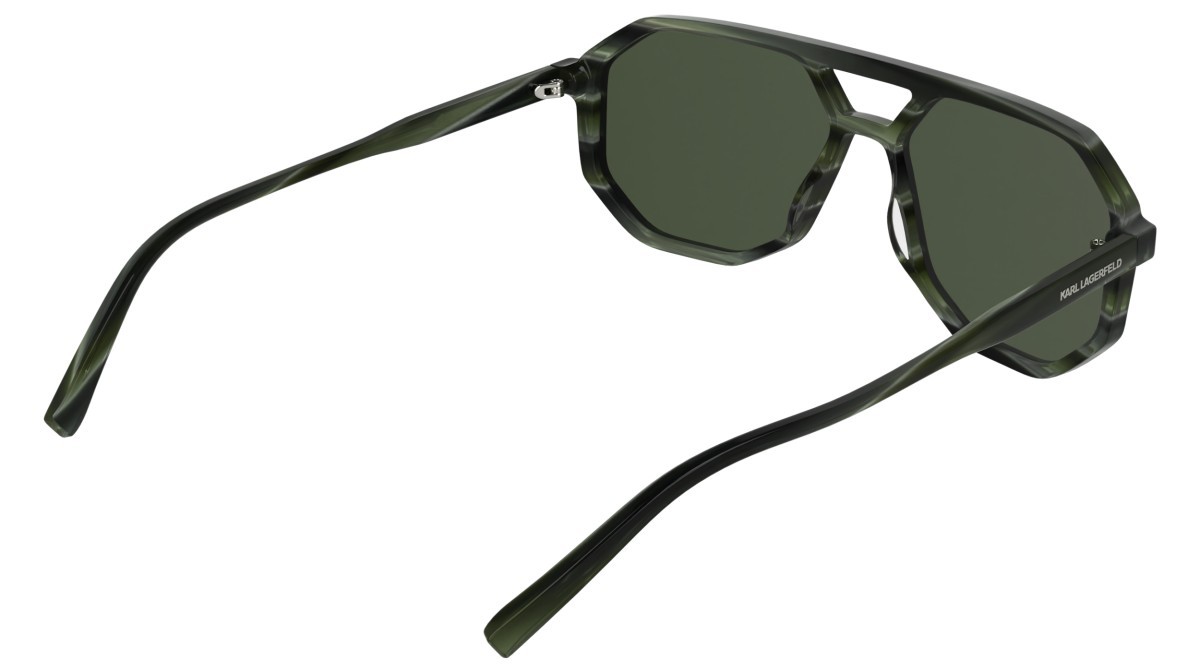 Occhiali da sole Karl Lagerfeld KL6226S (330) colore striped green forma navigator lenti solid green