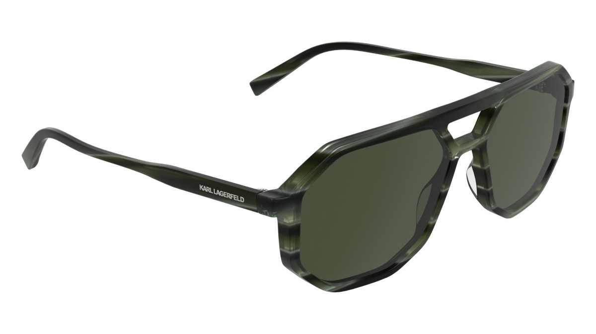 Occhiali da sole Karl Lagerfeld KL6226S (330) colore striped green forma navigator lenti solid green