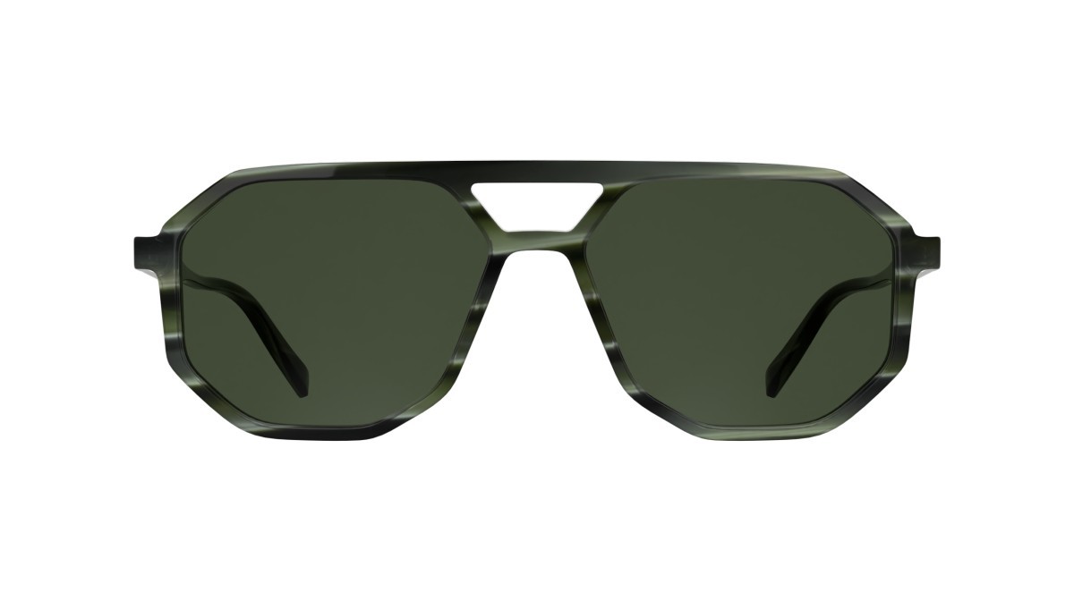 Occhiali da sole Karl Lagerfeld KL6226S (330) colore striped green forma navigator lenti solid green