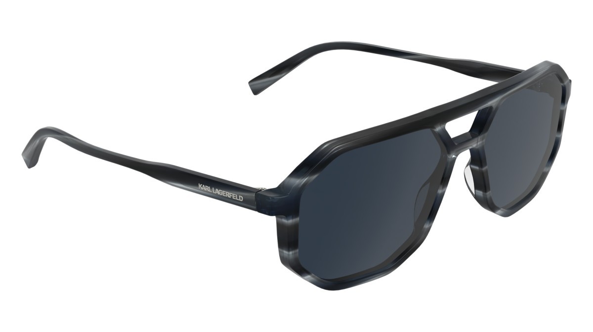 Occhiali da sole Karl Lagerfeld KL6226S (422) colore striped blue forma navigator lenti solid black