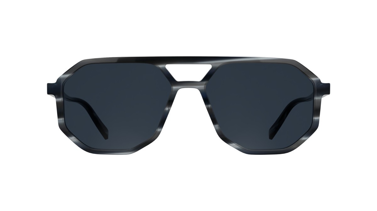 Occhiali da sole Karl Lagerfeld KL6226S (422) colore striped blue forma navigator lenti solid black