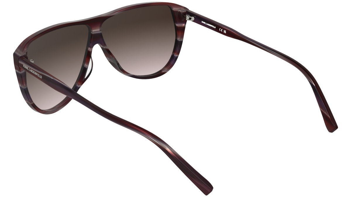 Occhiali da sole Karl Lagerfeld KL6227S (608) colore striped burgundy forma aviator lenti gradient brown rose