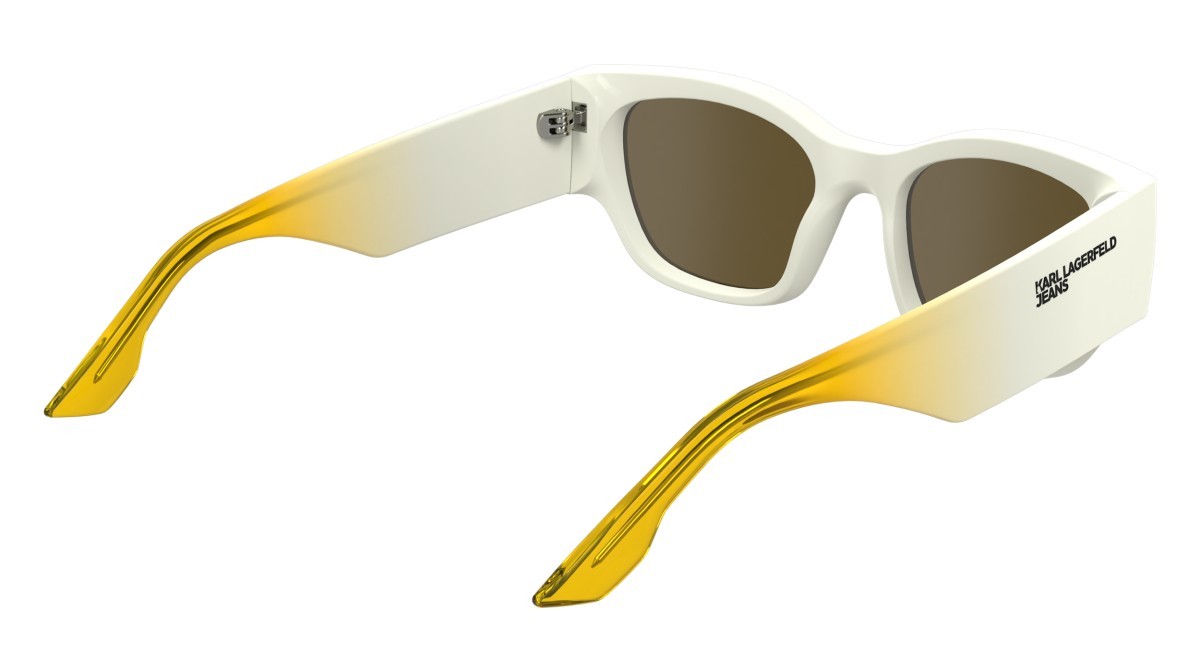 Occhiali da sole Karl Lagerfeld KLJ6168S (105) colore shiny white forma pantos lenti solid light brown