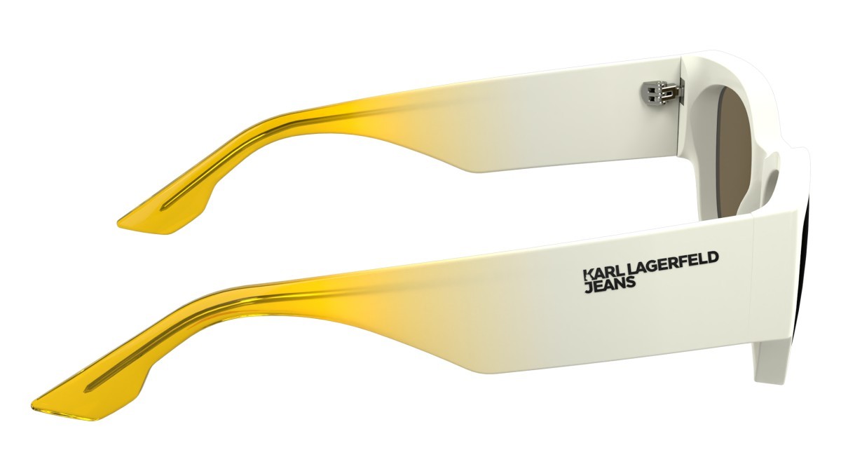 Occhiali da sole Karl Lagerfeld KLJ6168S (105) colore shiny white forma pantos lenti solid light brown