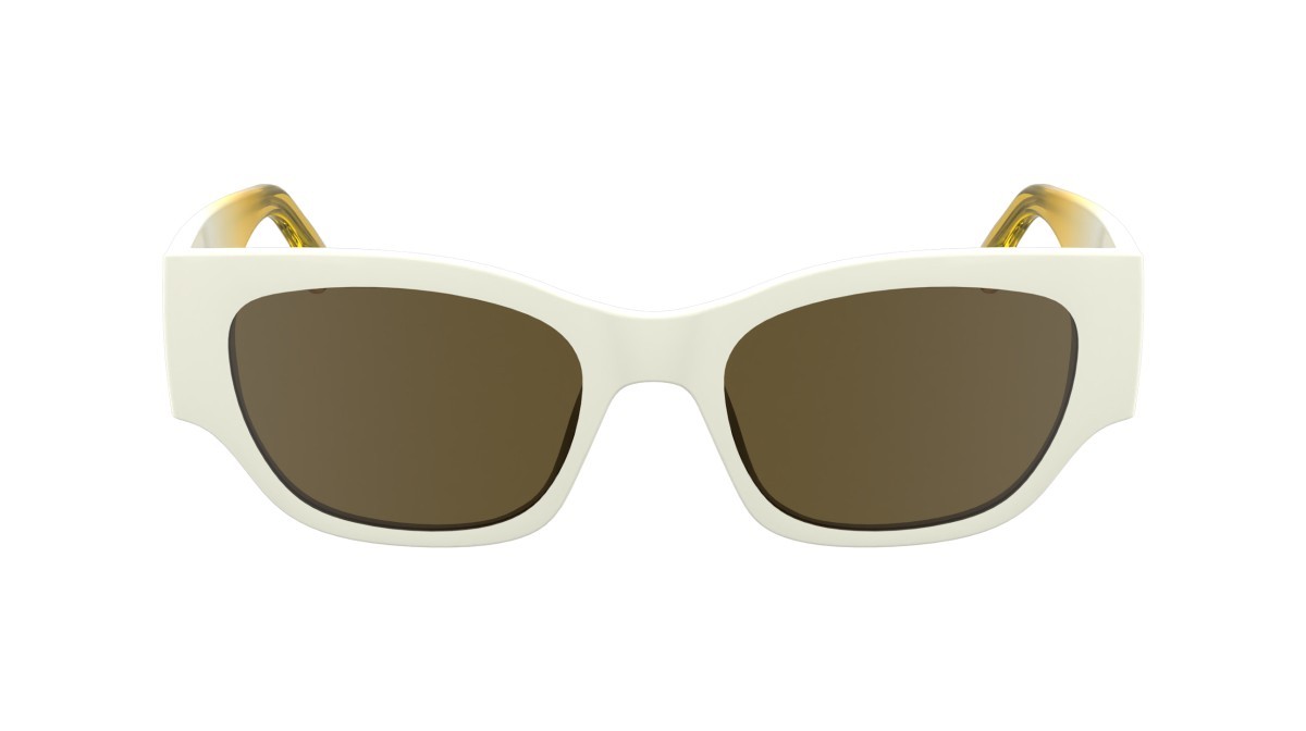 Occhiali da sole Karl Lagerfeld KLJ6168S (105) colore shiny white forma pantos lenti solid light brown