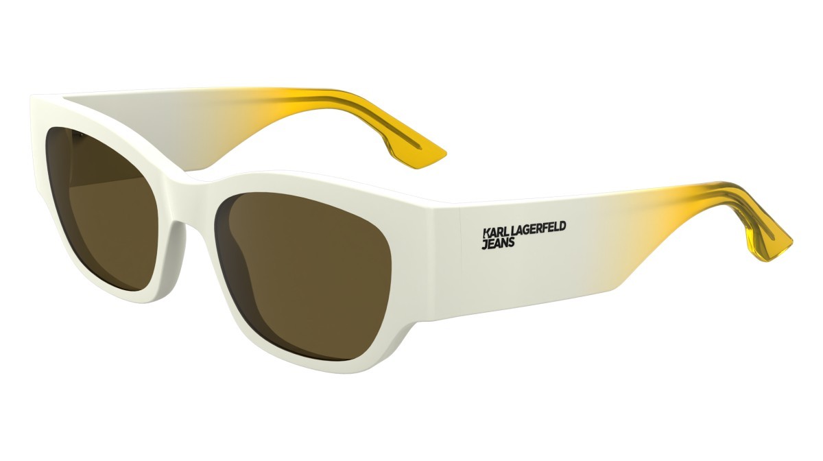 Occhiali da sole Karl Lagerfeld KLJ6168S (105) colore shiny white forma pantos lenti solid light brown