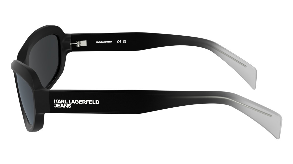 Sonnenbrillen Karl Lagerfeld KLJ6200S (005) farbe black/crystal form rechteckig gläser grey w/ silver flash