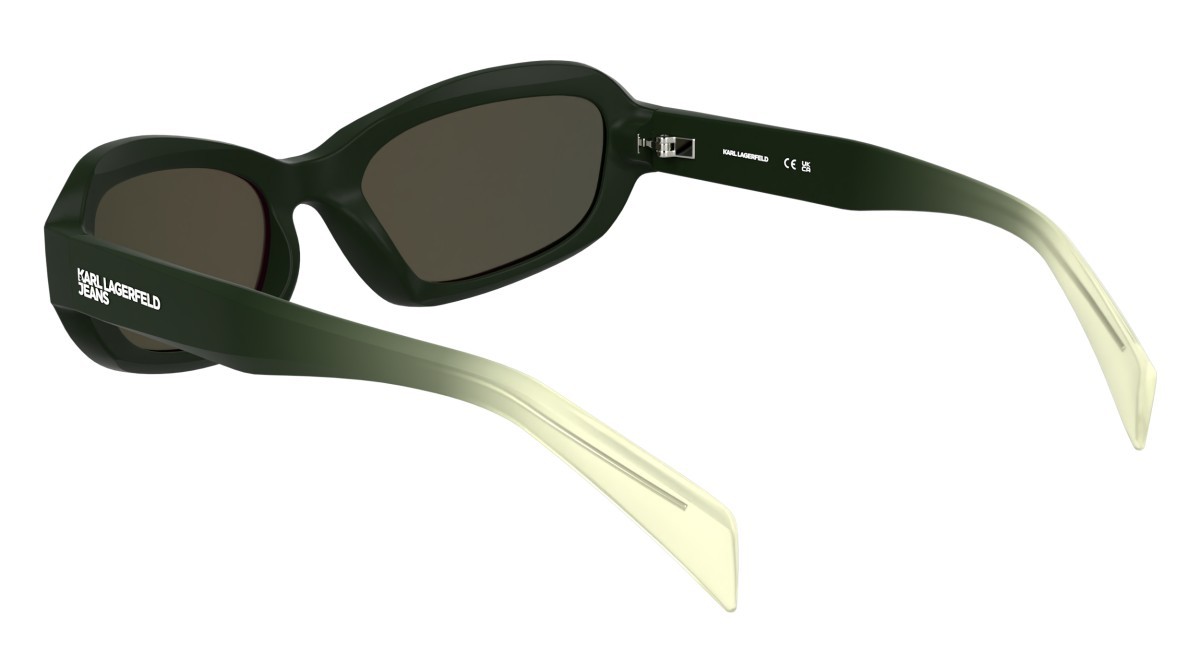 Sonnenbrillen Karl Lagerfeld KLJ6200S (305) farbe khaki/champagne form rechteckig gläser gold mirror
