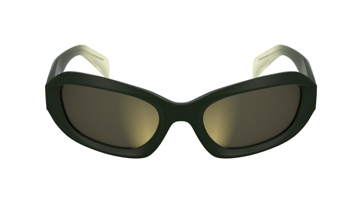 Sonnenbrillen Karl Lagerfeld KLJ6200S (305) farbe khaki/champagne form rechteckig gläser gold mirror