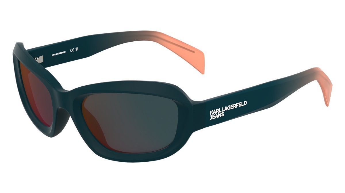Sonnenbrillen Karl Lagerfeld KLJ6200S (427) farbe petrol/brick form rechteckig gläser solid grey red mirror