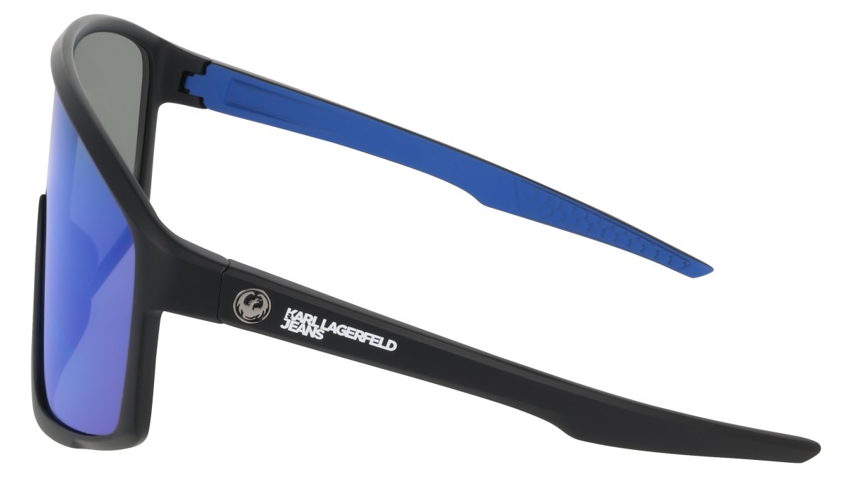 Occhiali da sole Karl Lagerfeld KLJ6228S (008) colore matte black/ll blue ion forma mask lenti blue ion