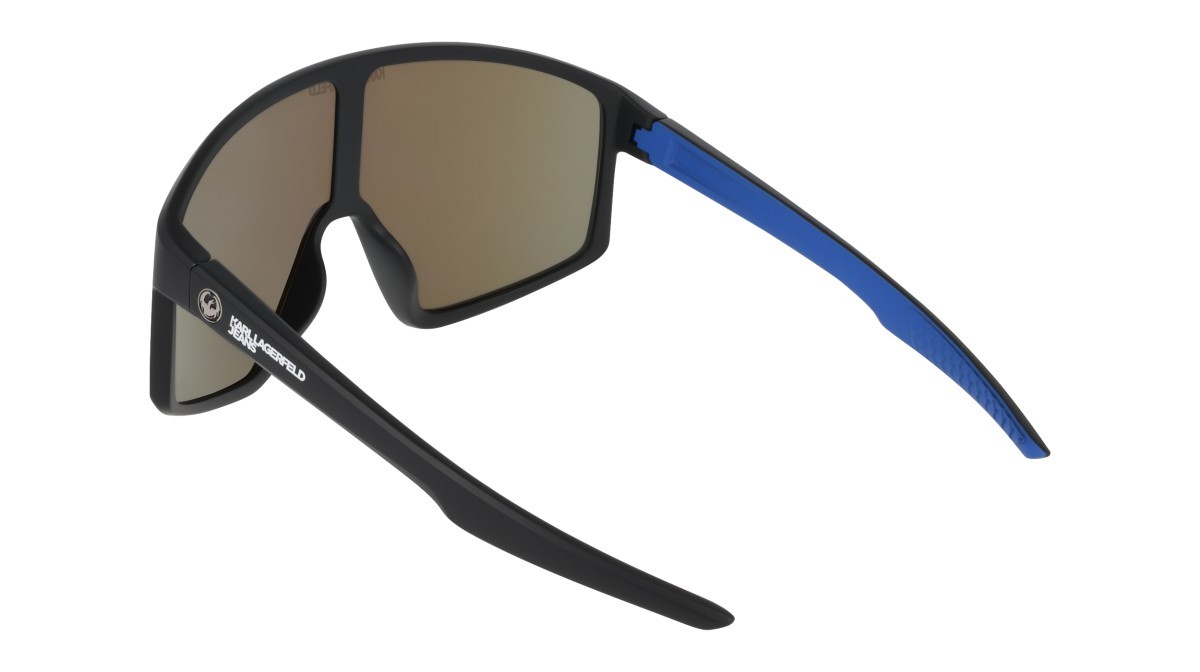 Occhiali da sole Karl Lagerfeld KLJ6228S (008) colore matte black/ll blue ion forma mask lenti blue ion