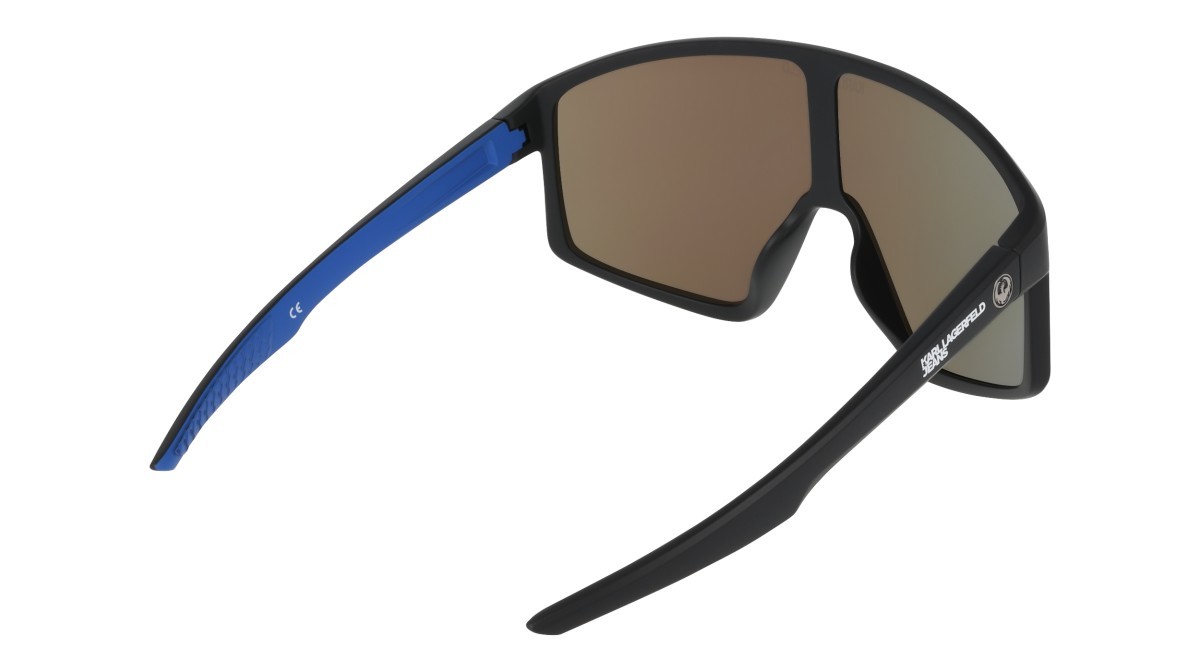 Occhiali da sole Karl Lagerfeld KLJ6228S (008) colore matte black/ll blue ion forma mask lenti blue ion