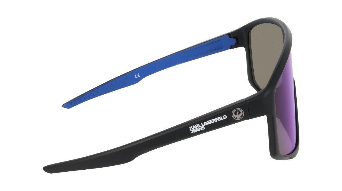 Occhiali da sole Karl Lagerfeld KLJ6228S (008) colore matte black/ll blue ion forma mask lenti blue ion
