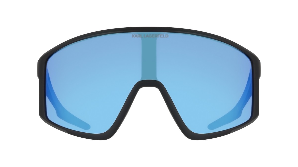 Occhiali da sole Karl Lagerfeld KLJ6228S (008) colore matte black/ll blue ion forma mask lenti blue ion