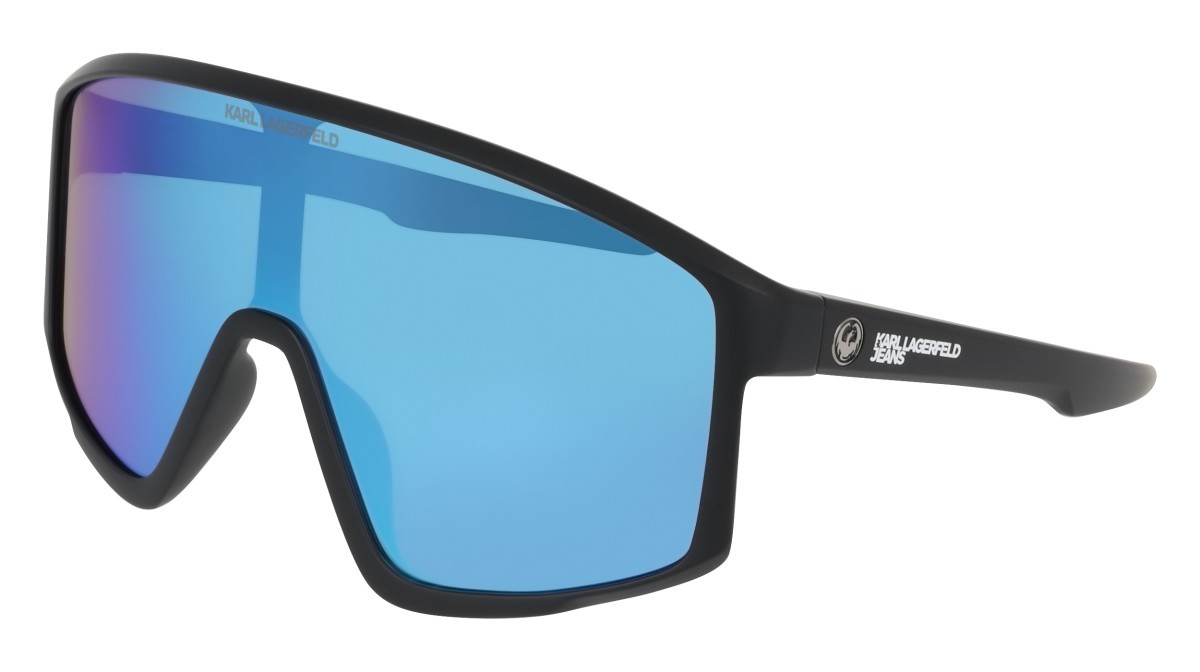 Occhiali da sole Karl Lagerfeld KLJ6228S (008) colore matte black/ll blue ion forma mask lenti blue ion