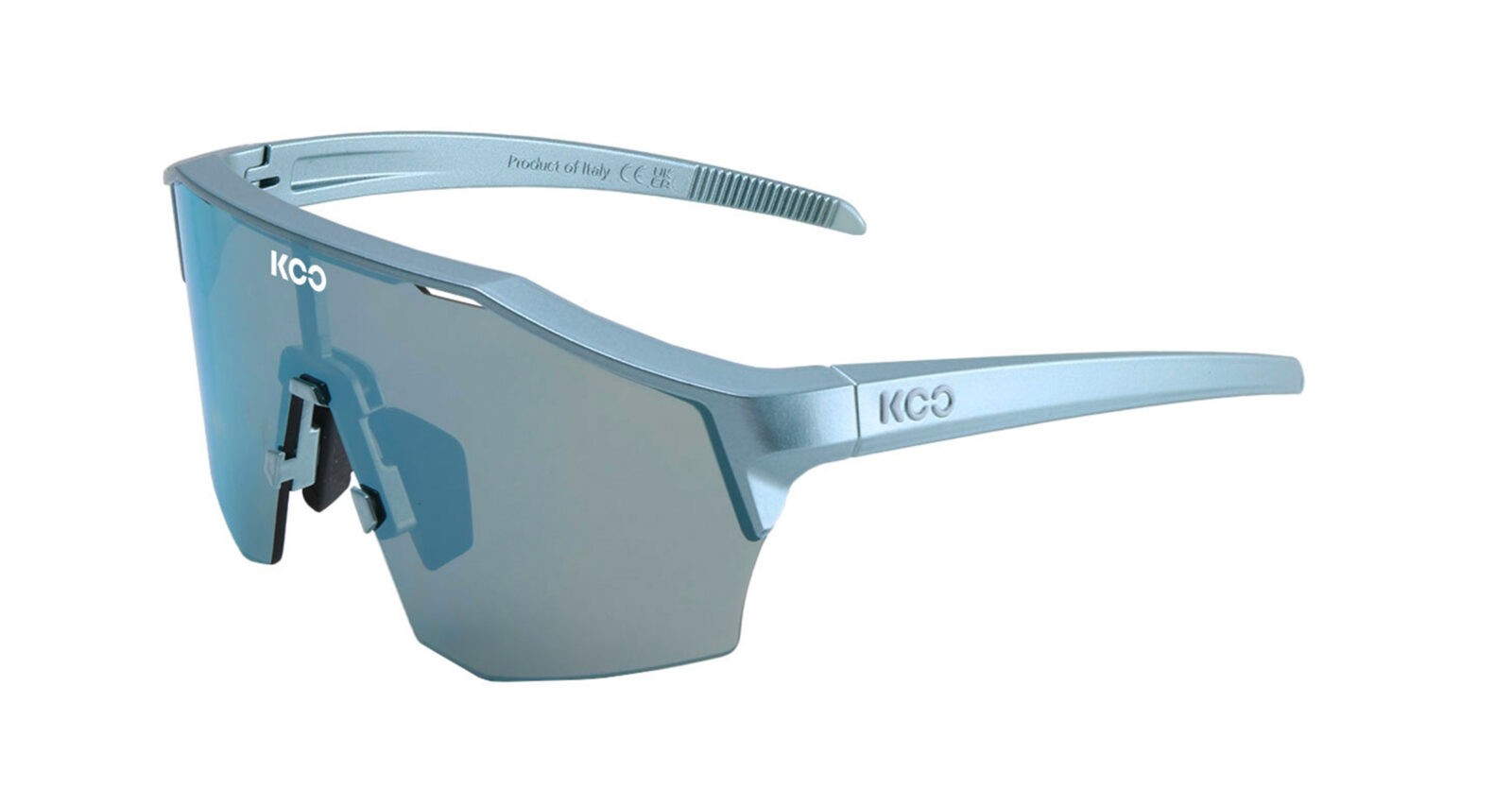 Occhiali da sole Koo Alibi OEY00009823 colore metallic light blue lenti super blue mirror