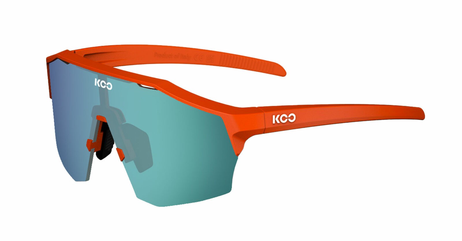 Occhiali da sole Koo Alibi OEY00009964 colore orange matt lenti green mirror