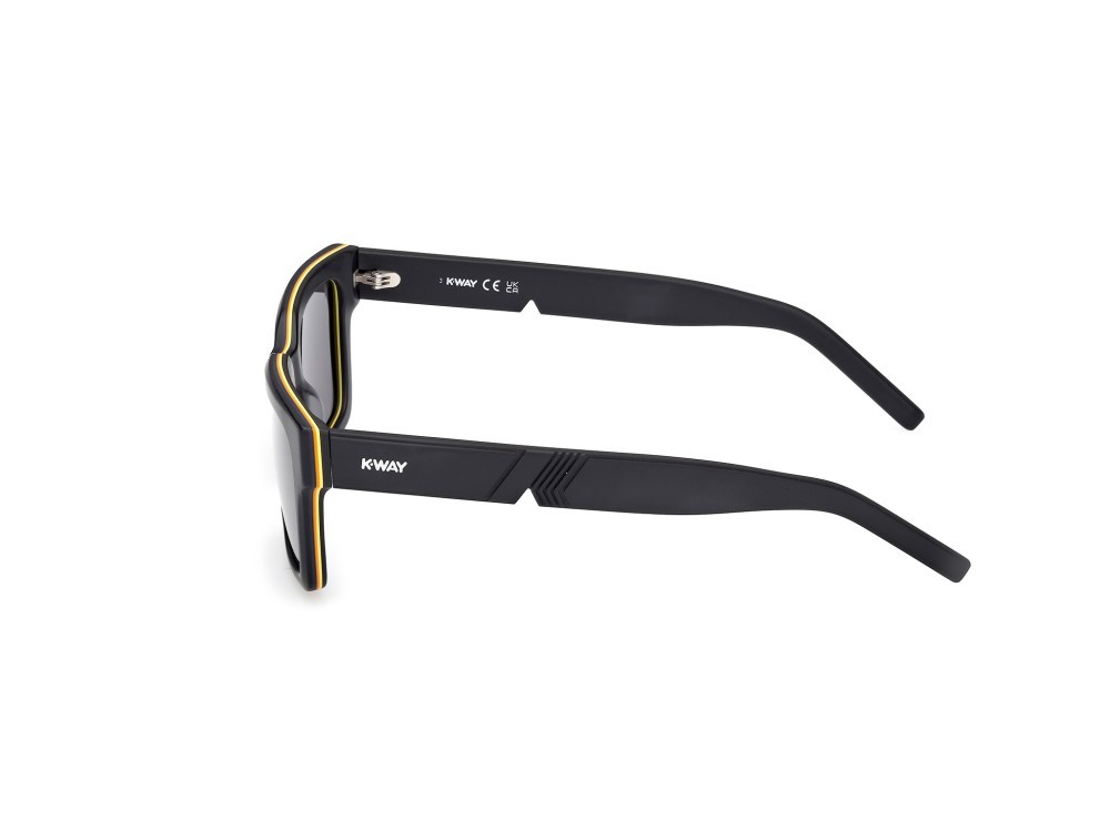 Occhiali da sole K-Way KW0001 (02A) colore nero opaco forma rettangolare lenti fumo