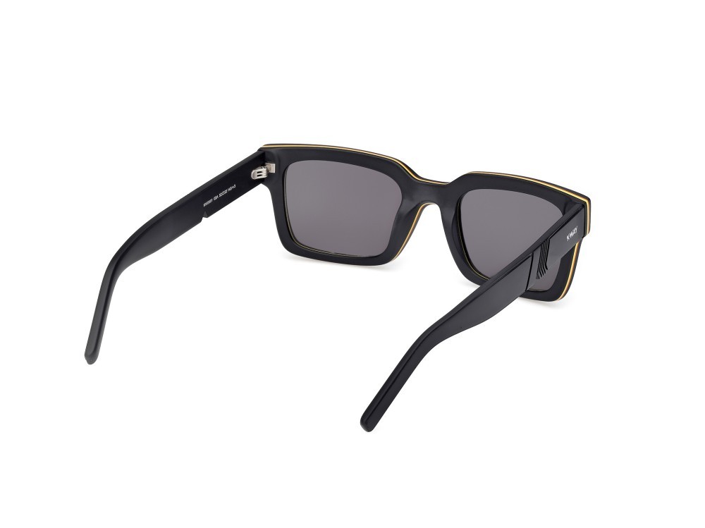 Occhiali da sole K-Way KW0001 (02A) colore nero opaco forma rettangolare lenti fumo