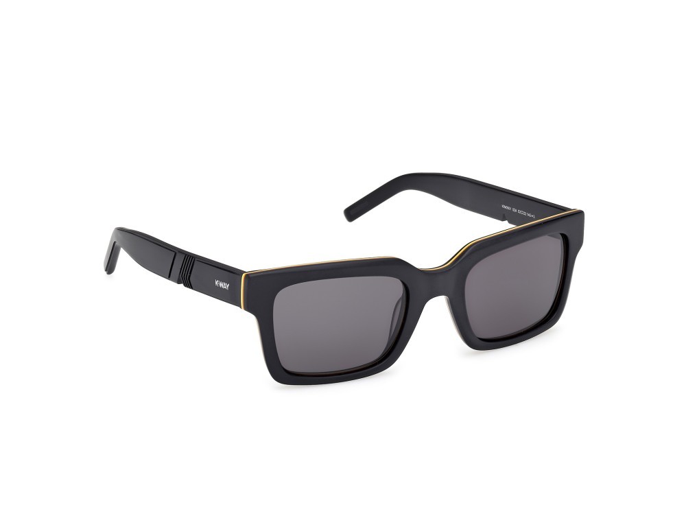 Occhiali da sole K-Way KW0001 (02A) colore nero opaco forma rettangolare lenti fumo