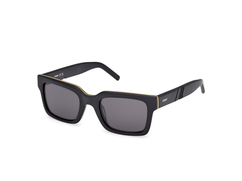 Occhiali da sole K-Way KW0001 (02A) colore nero opaco forma rettangolare lenti fumo