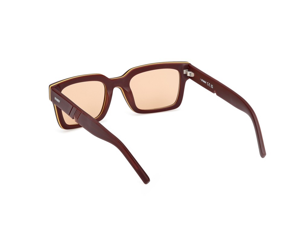 Occhiali da sole K-Way KW0001 (70S) colore bordeaux opaco forma rettangolare lenti bordeaux