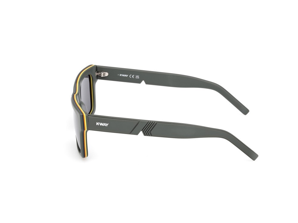 Occhiali da sole K-Way KW0001 (97N) colore verde scuro opaco forma rettangolare lenti verde