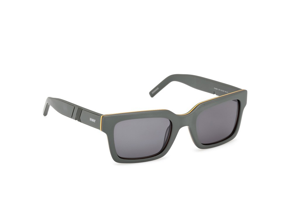 Occhiali da sole K-Way KW0001 (97N) colore verde scuro opaco forma rettangolare lenti verde