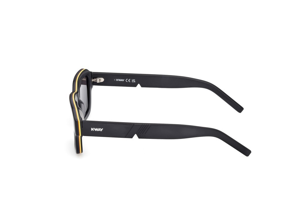 Occhiali da sole K-Way KW0002 (02A) colore nero opaco forma geometrico lenti fumo