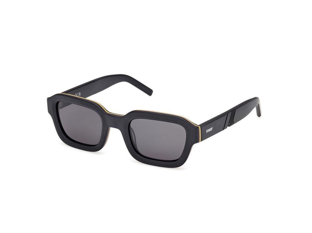 Occhiali da sole K-Way KW0002 (02A) colore nero opaco forma geometrico lenti fumo