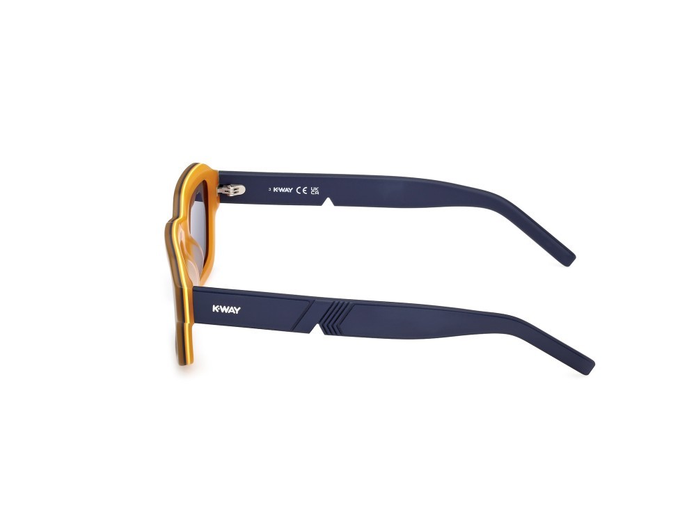 Occhiali da sole K-Way KW0002 (41V) colore giallo/monocolore -blu opaco forma geometrico lenti fumo