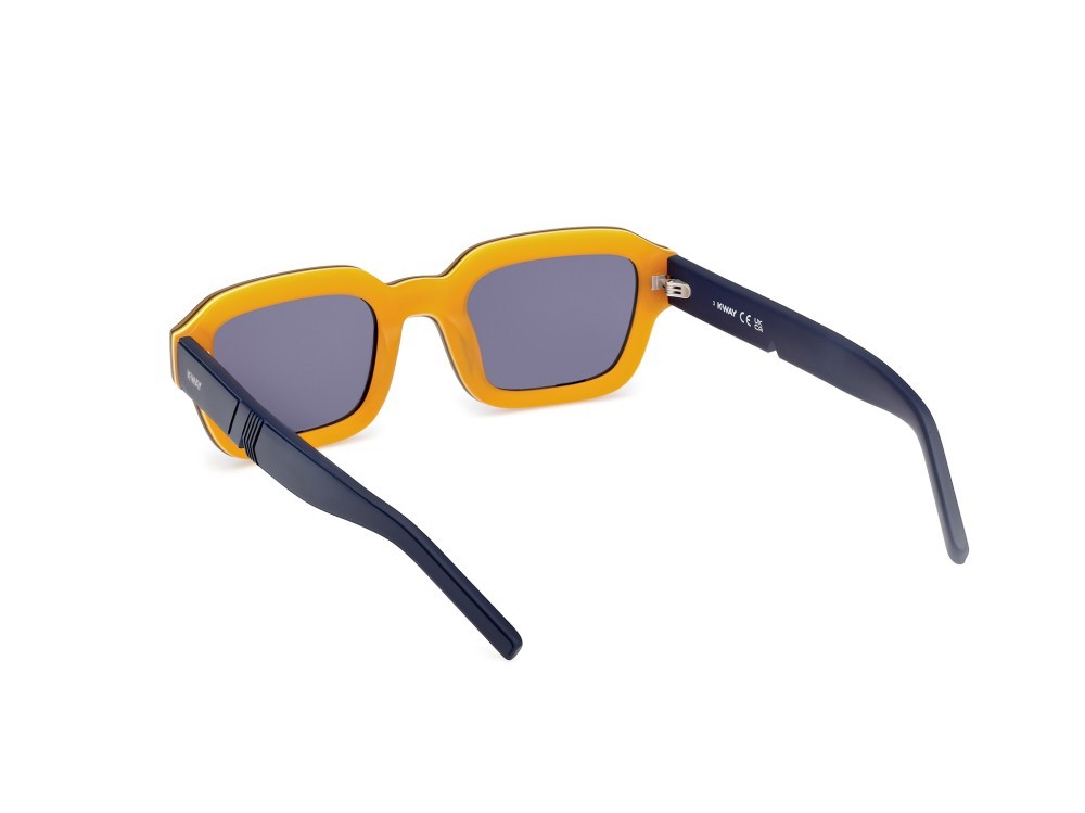 Occhiali da sole K-Way KW0002 (41V) colore giallo/monocolore -blu opaco forma geometrico lenti fumo