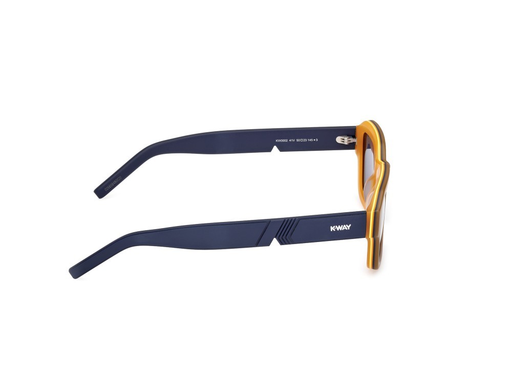 Occhiali da sole K-Way KW0002 (41V) colore giallo/monocolore -blu opaco forma geometrico lenti fumo