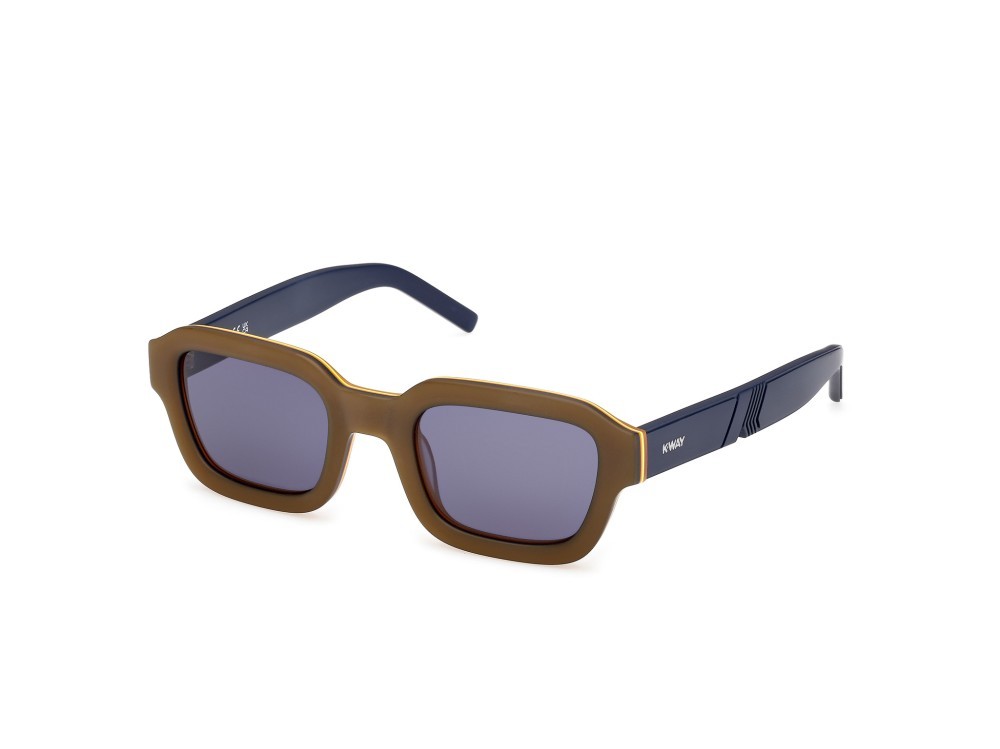 Occhiali da sole K-Way KW0002 (41V) colore giallo/monocolore -blu opaco forma geometrico lenti fumo