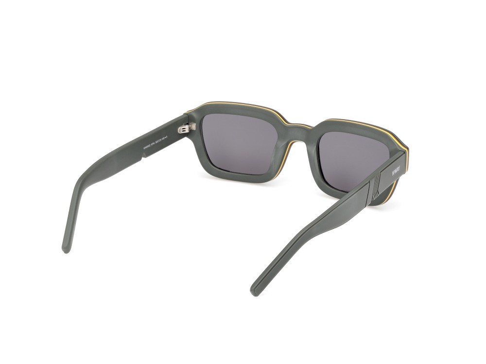 Occhiali da sole K-Way KW0002 (97N) colore verde scuro opaco forma geometrico lenti verde