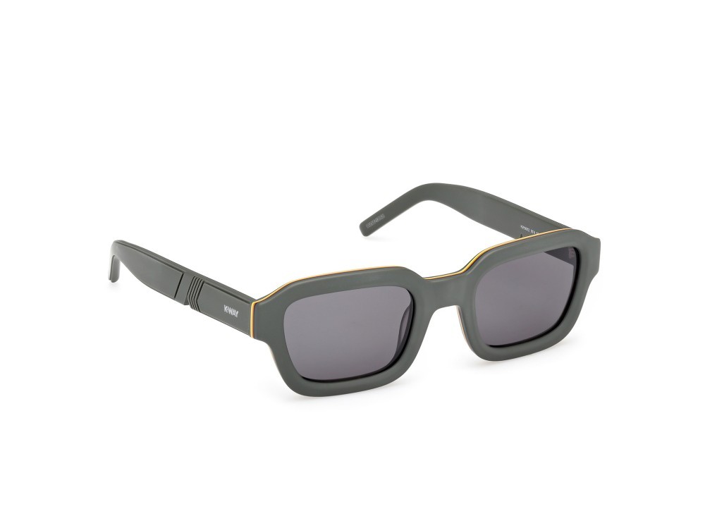 Occhiali da sole K-Way KW0002 (97N) colore verde scuro opaco forma geometrico lenti verde