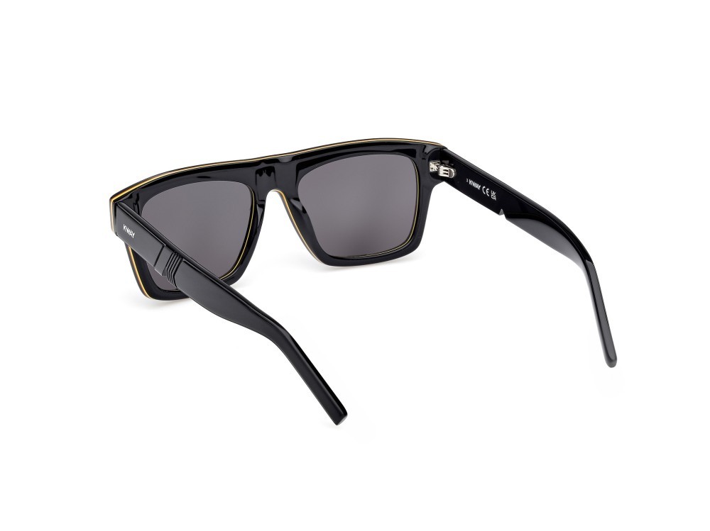 Sunglasses K-Way KW0003 (01A) color nero lucido shape rectangle lenses fumo