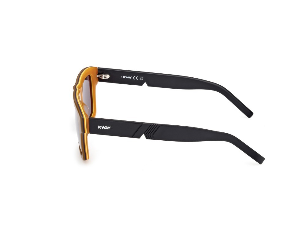 Occhiali da sole K-Way KW0003 (41A) colore giallo/monocolore - nero opaco forma rettangolare lenti fumo