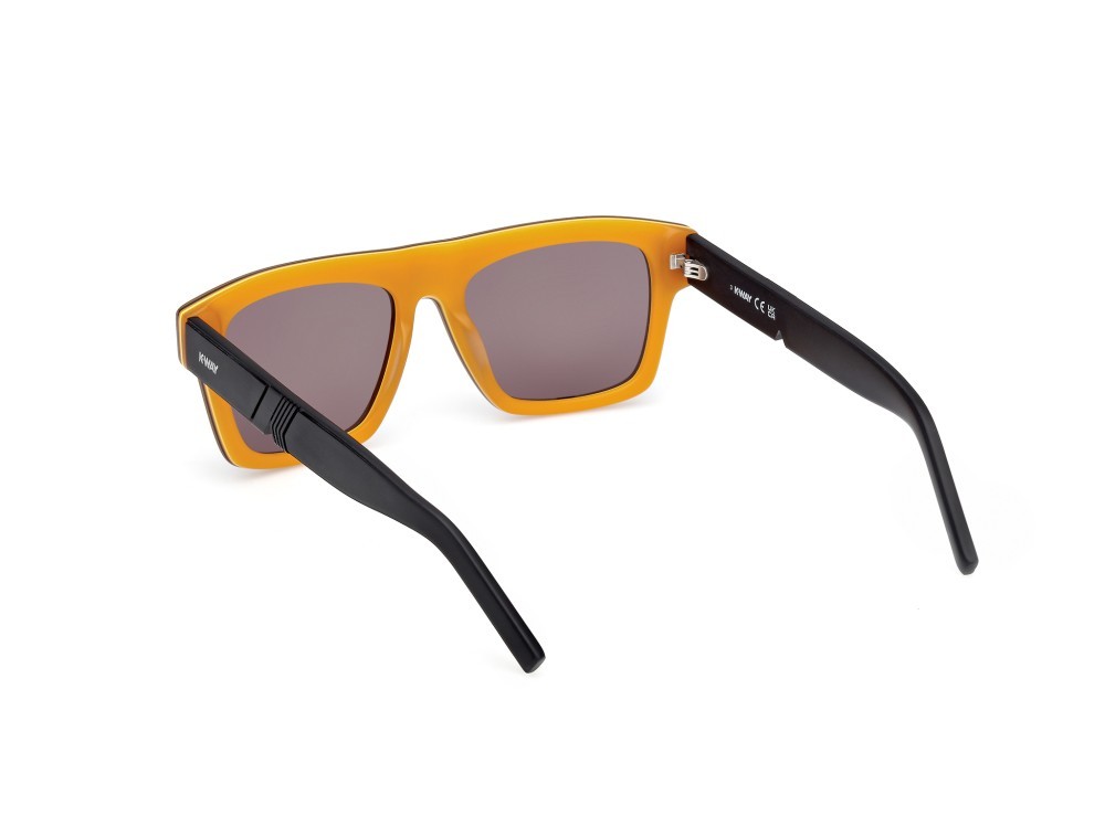 Occhiali da sole K-Way KW0003 (41A) colore giallo/monocolore - nero opaco forma rettangolare lenti fumo